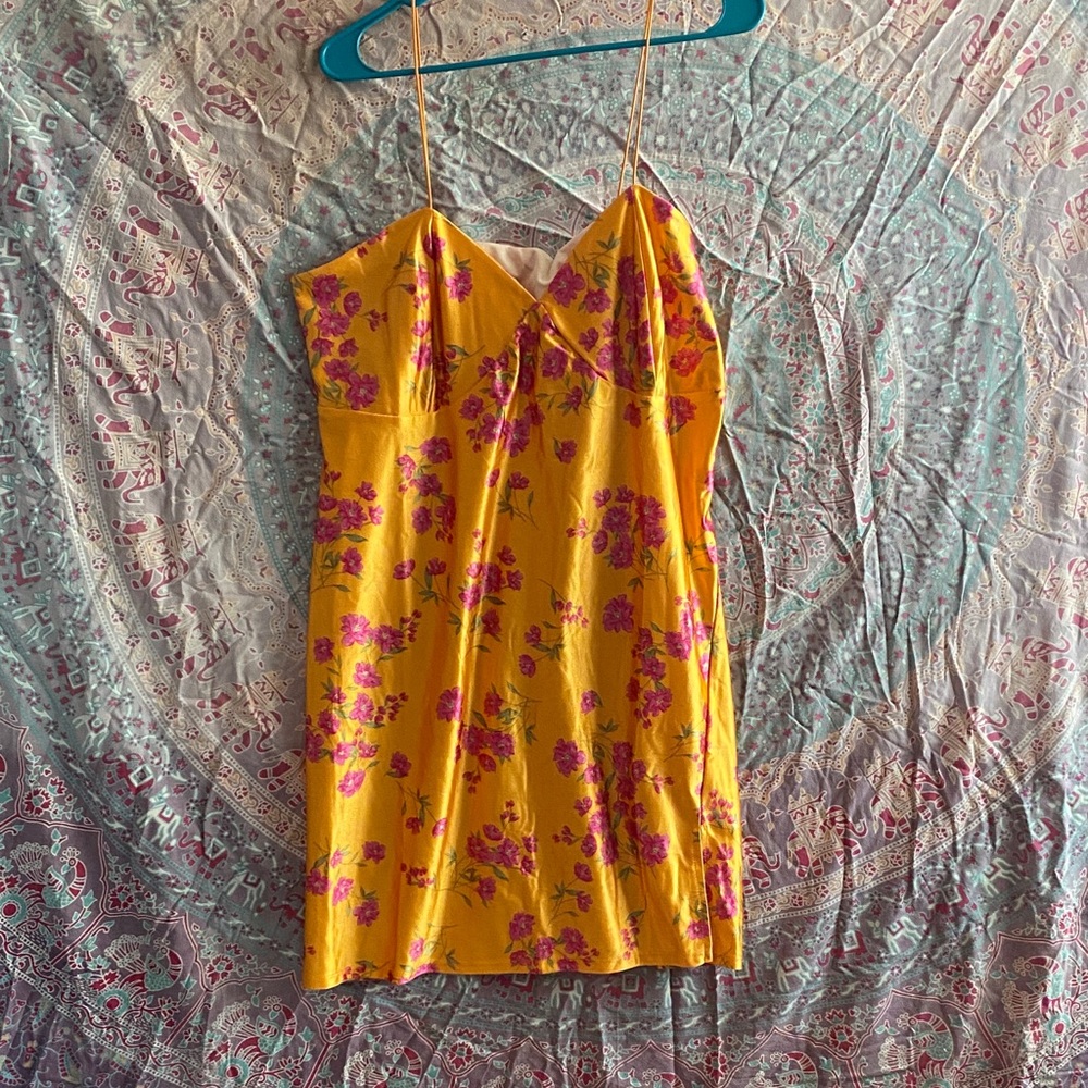 Floral Yellow Mini Dress